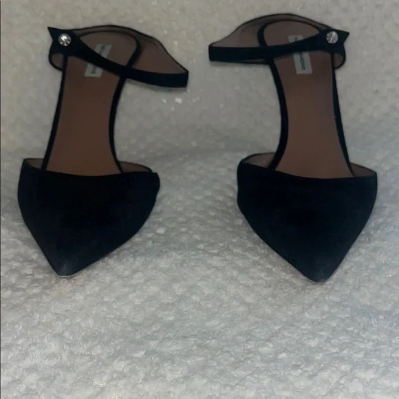 Tabitha Simmons Heels Allie Mule Black Suede Heels Closed Toe Size 40.5 US 10.5 - Picture 4 of 9